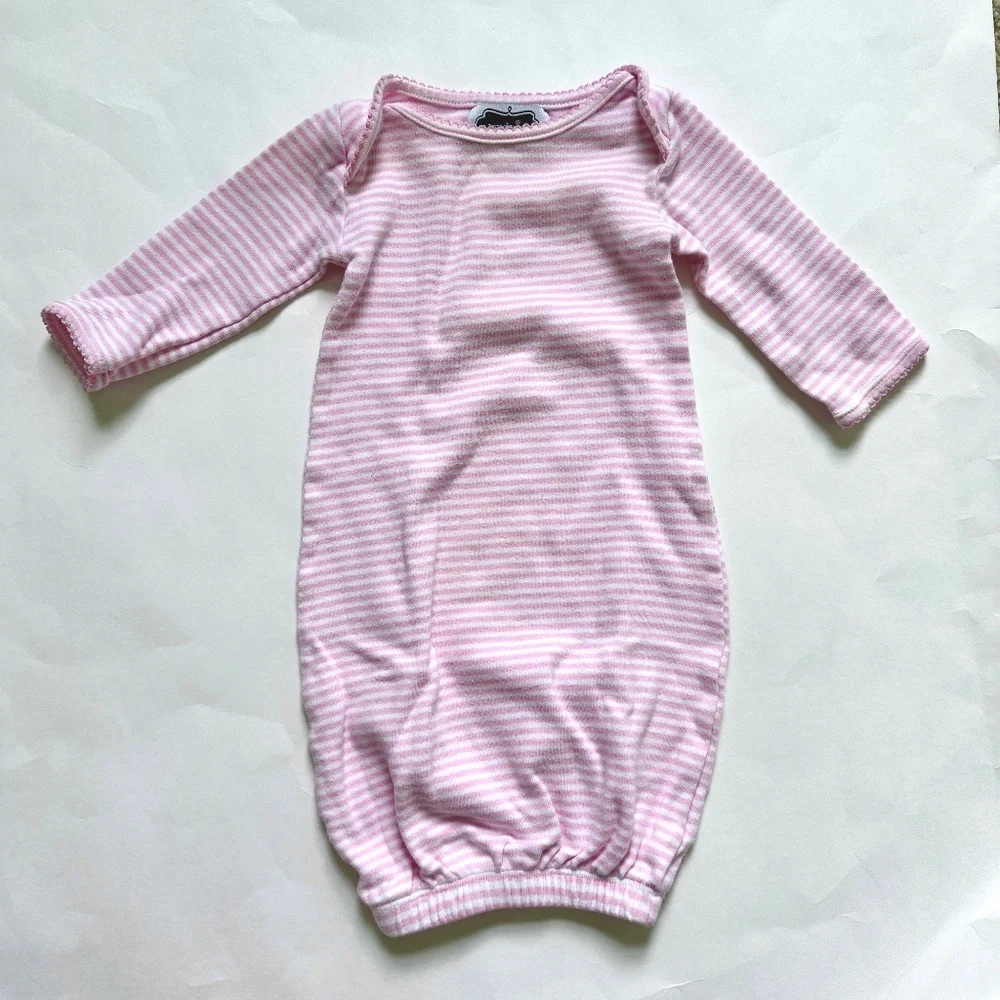 Mud Pie Baby Girl Pajamas Sleeper Gown Pink Stripe